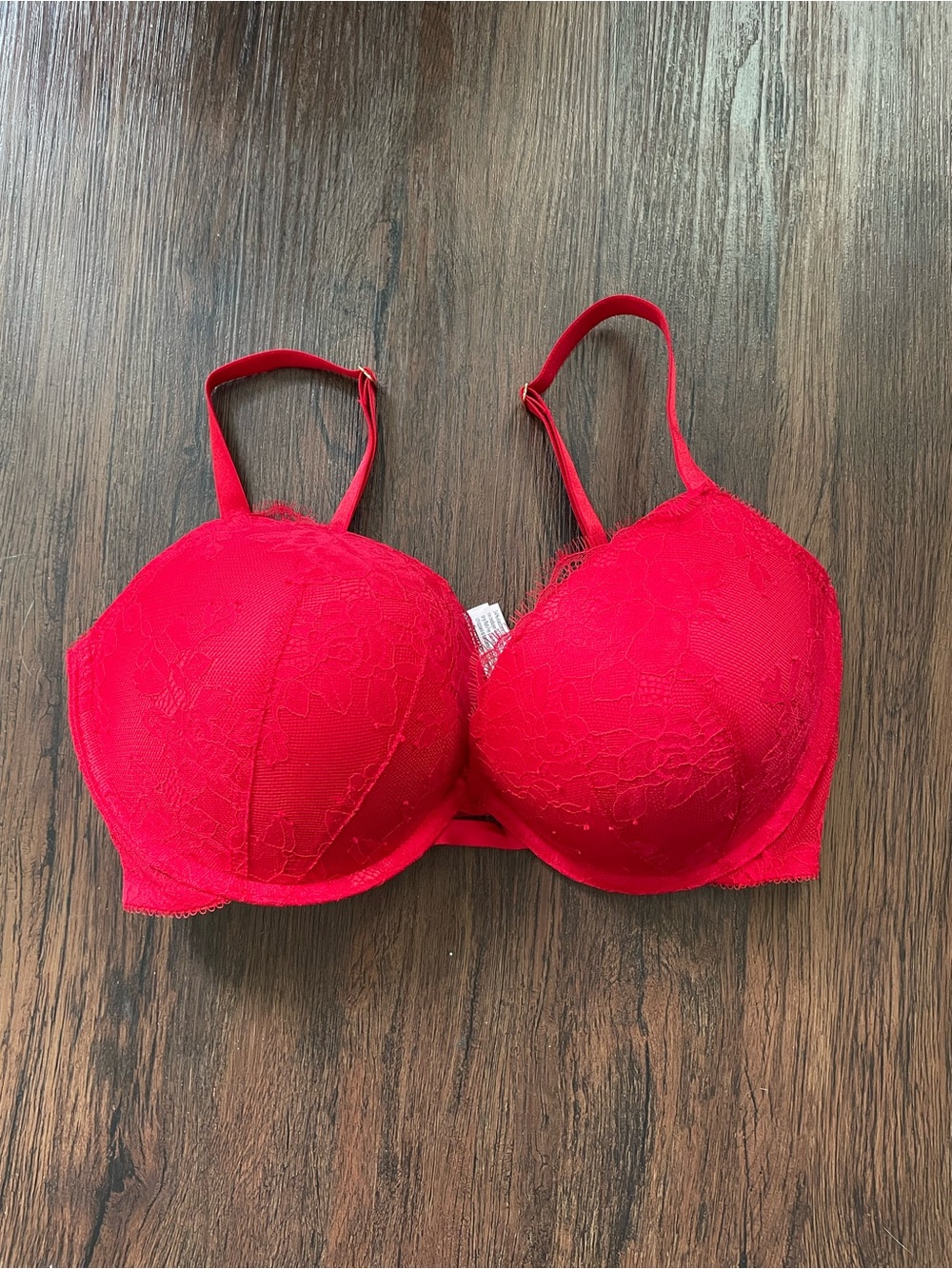NEW Victoria’s Secret Very Sexy Push Up Bra 34DDD Red Lace Floral NWOT